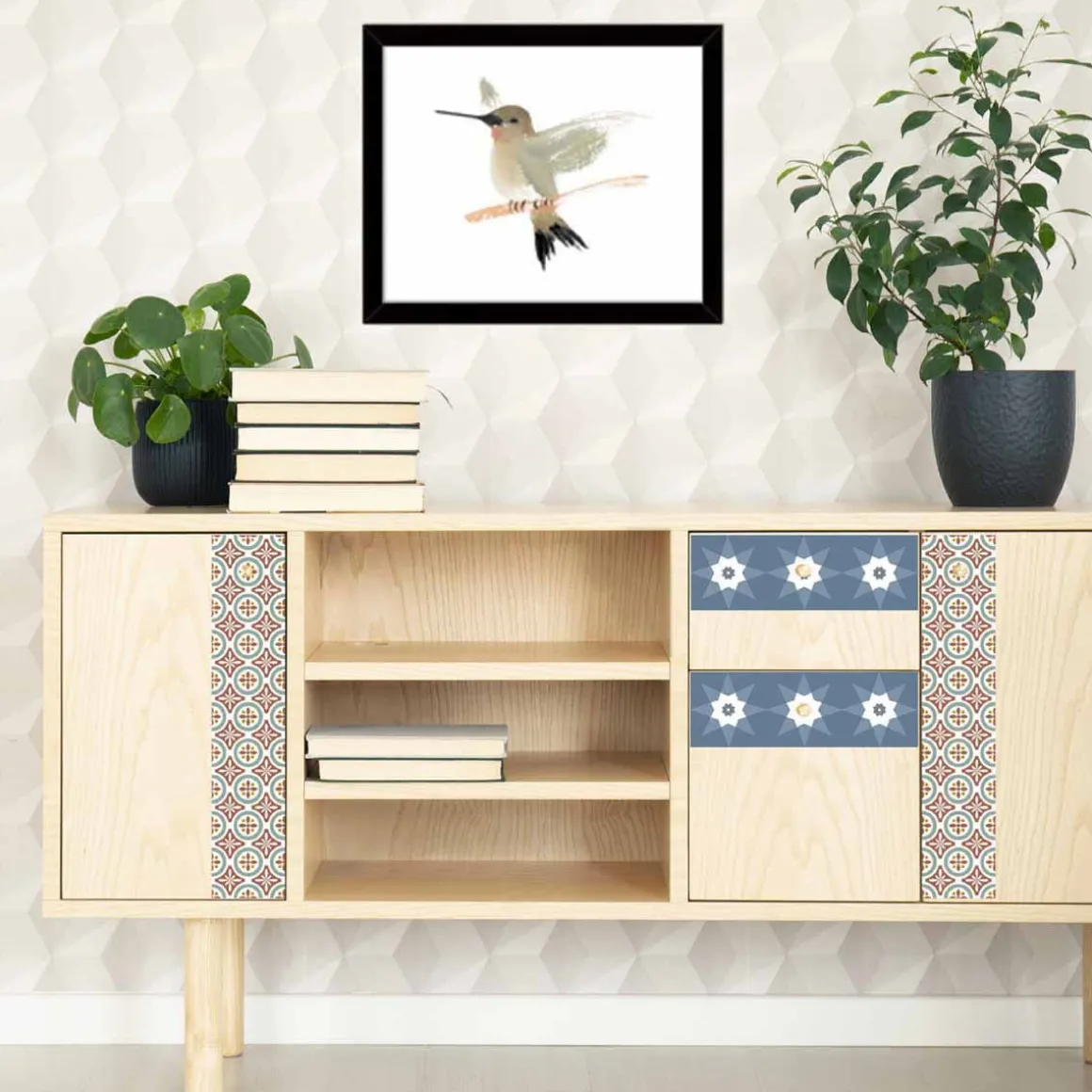 Stickers De Carrelage|Stickers & Embellissements*Draeger Paris Lot de 5 Stickers Carrelage 15x15 cm Motifs Floraux Rouges