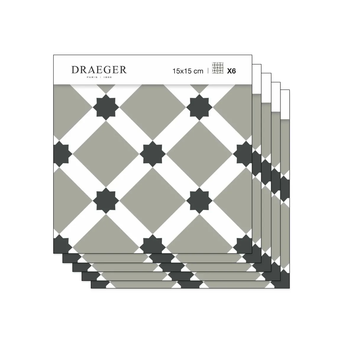 Stickers De Carrelage|Stickers & Embellissements*Draeger Paris Lot de 5 Stickers Carrelage 15x15 cm Carreaux étoilés