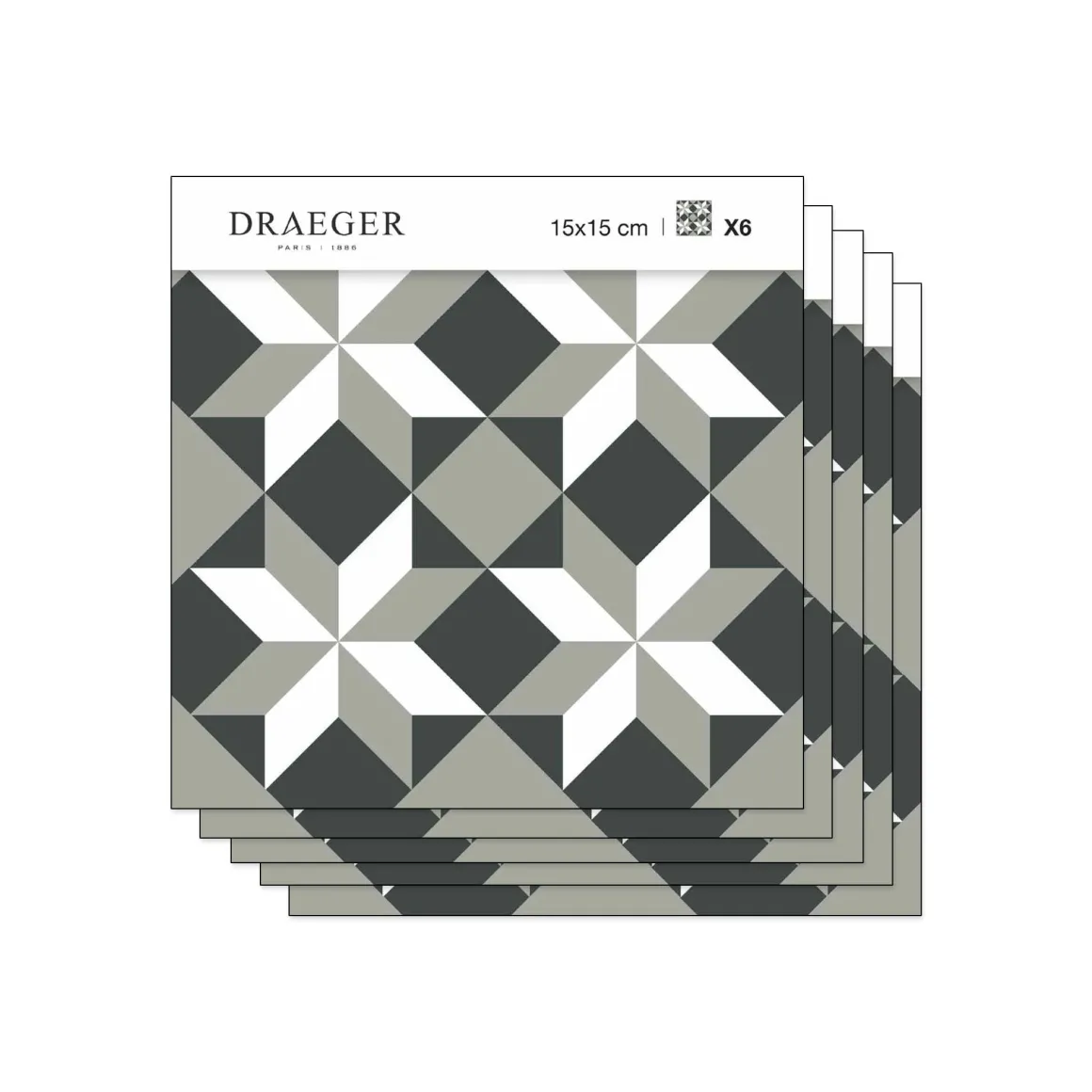 Stickers De Carrelage|Stickers & Embellissements*Draeger Paris Lot de 5 Stickers Carrelage 15x15 cm Etoiles Géométriques