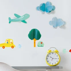 Stickers & Embellissements*Draeger Paris Lot de 2 Stickers muraux Fleurs 3D & City Kids 3D