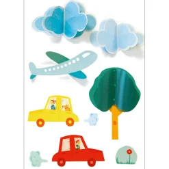 Stickers & Embellissements*Draeger Paris Lot de 2 Stickers muraux Fleurs 3D & City Kids 3D