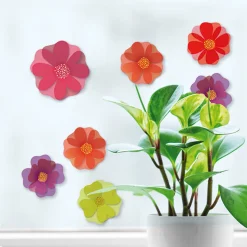 Stickers & Embellissements*Draeger Paris Lot de 2 Stickers muraux Fleurs 3D & City Kids 3D