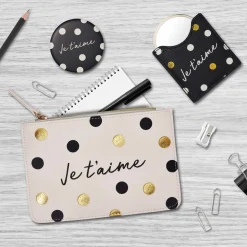 Pochettes & Trousses|Pochettes & Miroirs*Draeger Paris Lot Pochette & Miroir Je t'aime