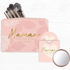 Pochettes & Trousses|Pochettes & Miroirs*Draeger Paris Lot Pochette & Miroir Maman Je T'aime