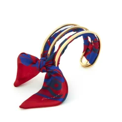 Bracelets*Draeger Paris Manchette Foulard Rio Rouge et Bleu Foncé
