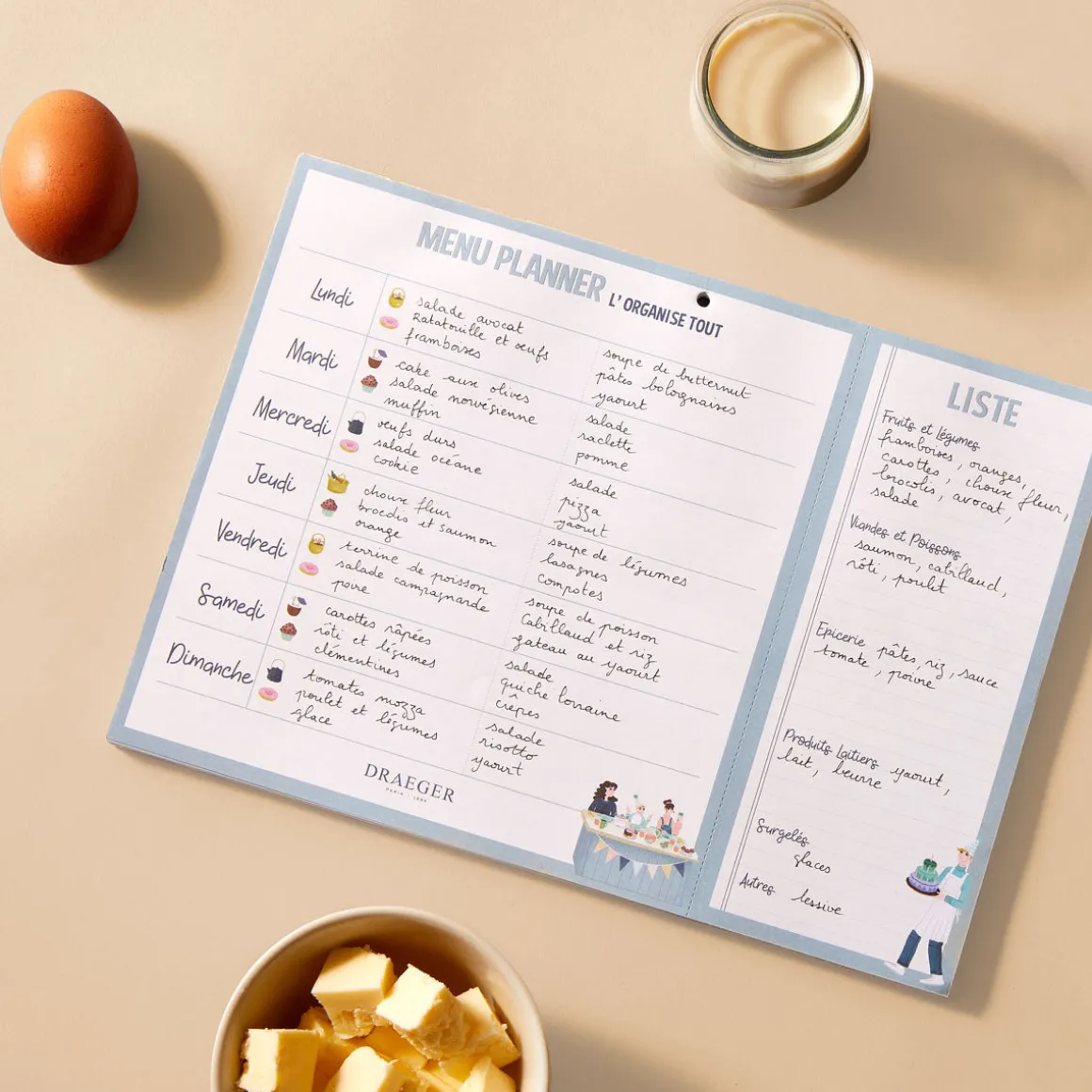 Organiseurs*Draeger Paris Menu planner - L'organise tout