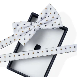 Nœuds Papillon*Draeger Paris Noeud papillon à pois bleu marine et camel