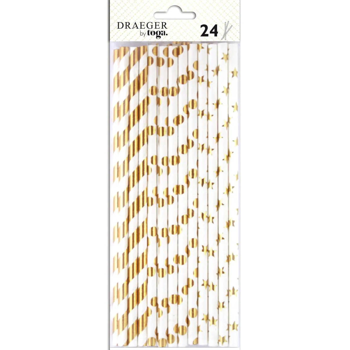 Décorations De Table*Draeger Paris Paille papier Blanc & or x24 - Spécial Réveillon