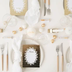 Décorations De Table*Draeger Paris Paille papier Blanc & or x24 - Spécial Réveillon