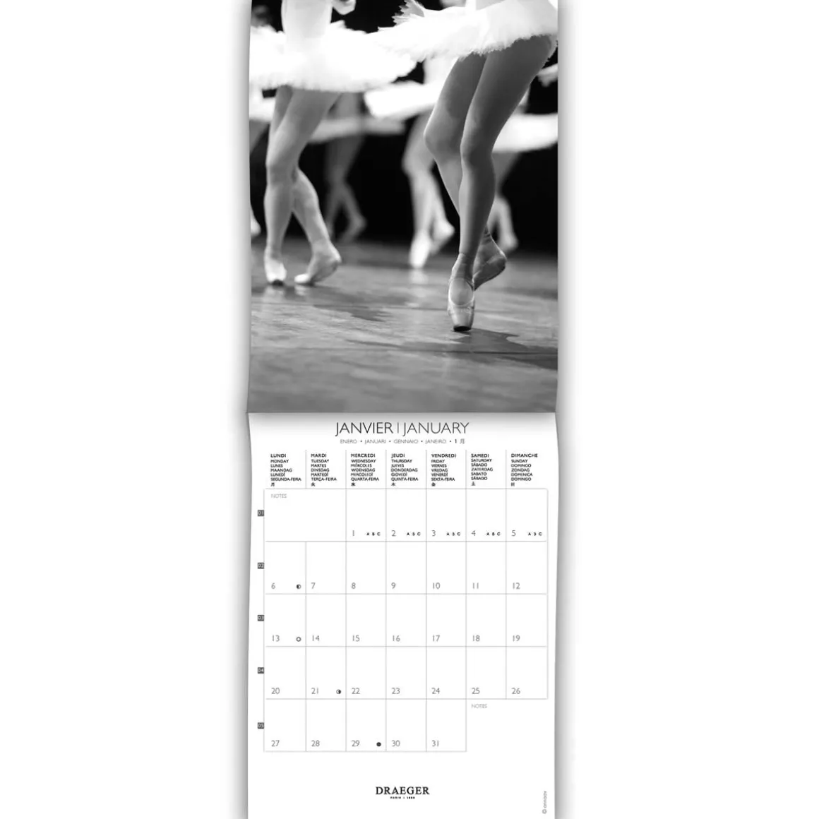 Calendriers|Agendas*Draeger Paris Petit Calendrier Mensuel 2025 14x18 cm - Danse