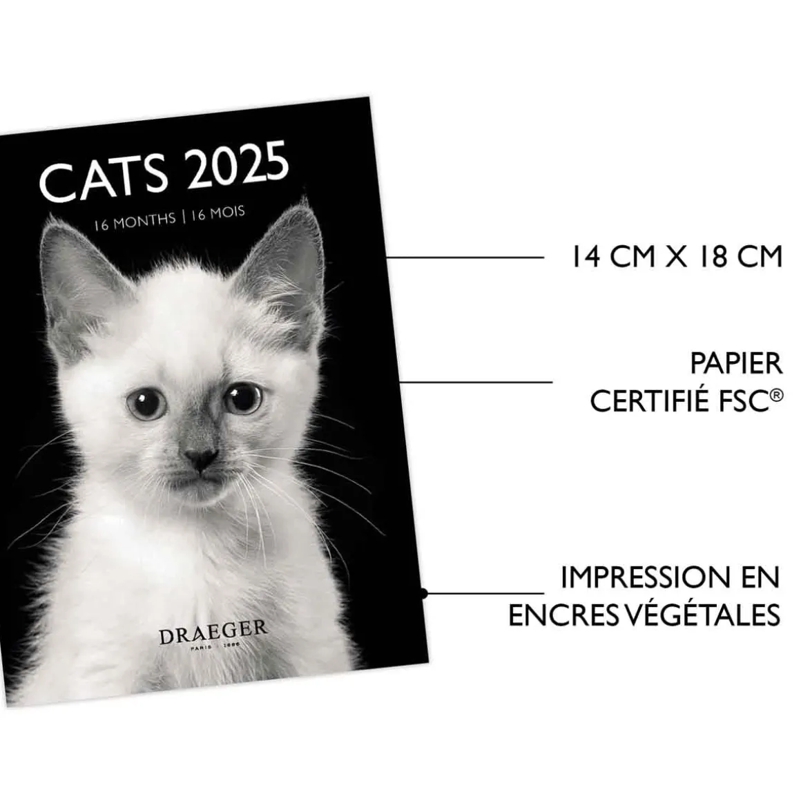 Calendriers|Agendas*Draeger Paris Petit Calendrier Mural 14x18 cm 2025