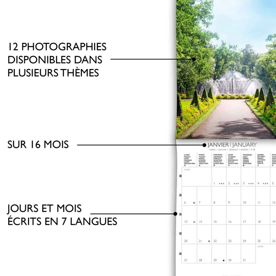 Calendriers|Agendas*Draeger Paris Petit Calendrier Mural 14x18 cm 2025
