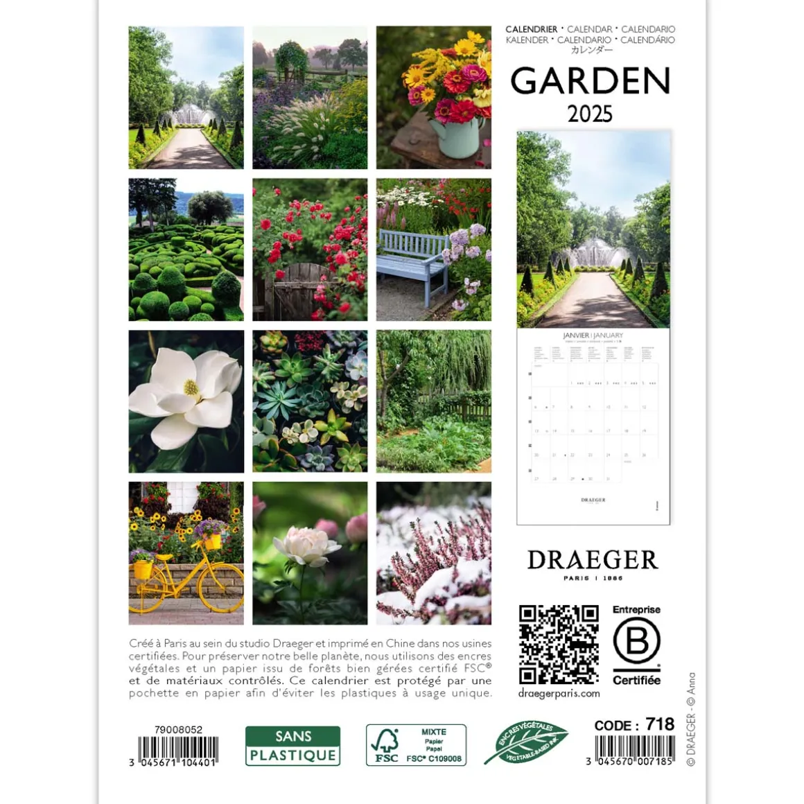 Calendriers|Agendas*Draeger Paris Petit Calendrier Mural 14x18 cm 2025