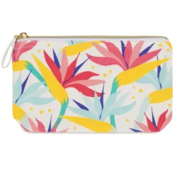 Pochettes & Trousses|Pochettes & Miroirs*Draeger Paris Pochette coton imprimé fleurs exotiques