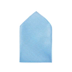 Mariage|Pochette De Costume*Draeger Paris Pochette de costume en 100% soie - Twill de soie- Bleu et Blanc - 26x26 cm - Draeger