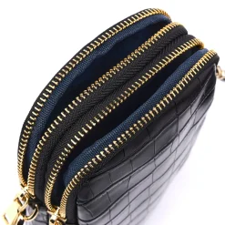 Pochettes De Téléphone|Sac Finition Croco*Draeger Paris Pochette de Téléphone Croco - Noir