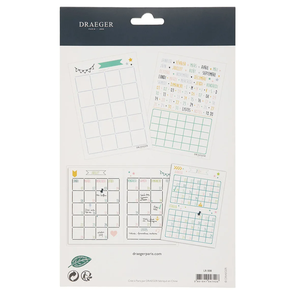 Accessoires & Outils De Diy|Bullet Journal*Draeger Paris Pochoir Bullet journal Agenda mois