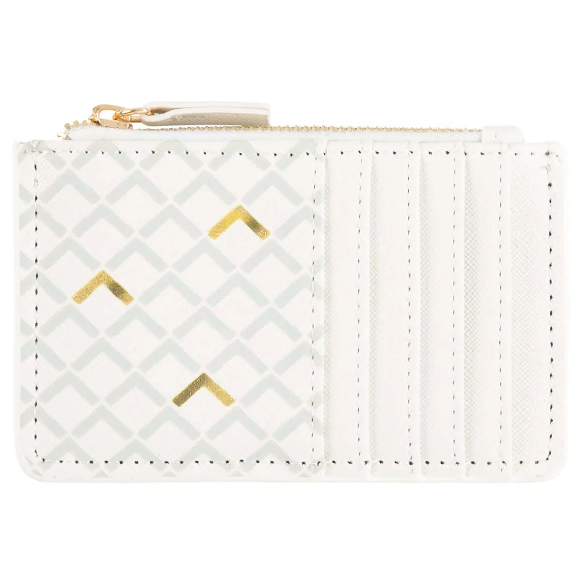 Porte-cartes*Draeger Paris Porte-cartes zippé - blanc et doré
