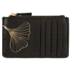 Porte-cartes*Draeger Paris Porte-cartes zippé - feuille ginkgo dorée - noir
