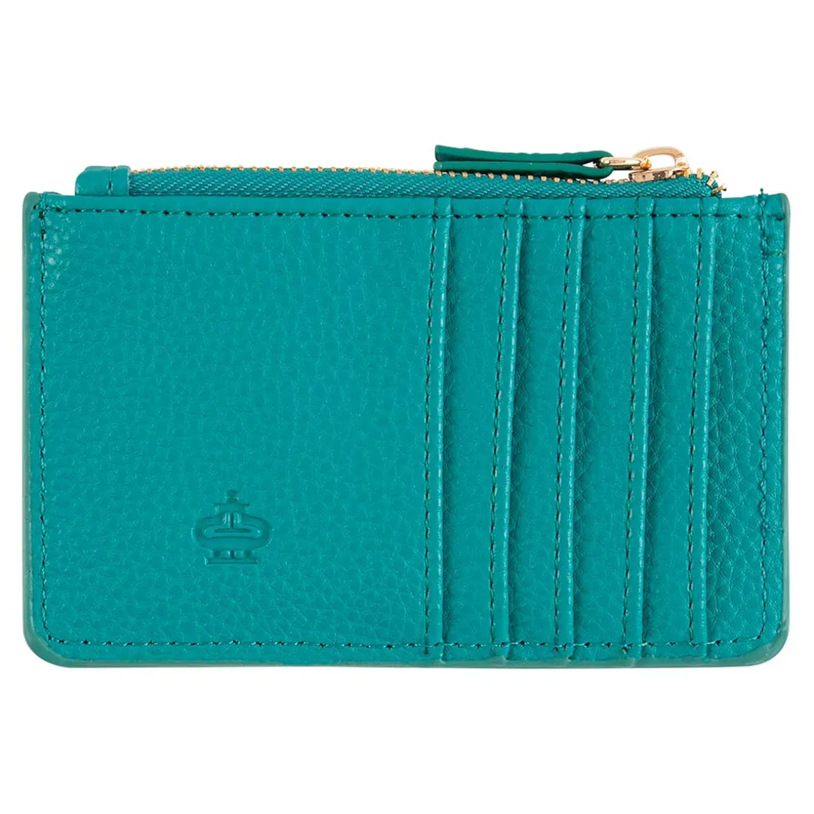 Porte-cartes*Draeger Paris Porte-cartes zippé - pois dorés - turquoise