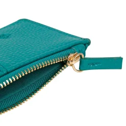 Porte-cartes*Draeger Paris Porte-cartes zippé - pois dorés - turquoise