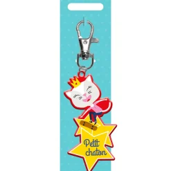 Fournitures Scolaires*Draeger Paris Porte-clés enfant - Petit chaton étoile