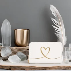 Portefeuilles*Draeger Paris Portefeuille femme - coeur doré - blanc