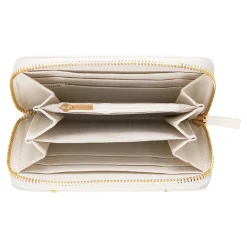 Portefeuilles*Draeger Paris Portefeuille femme - feuilles ginkgo dorées - blanc