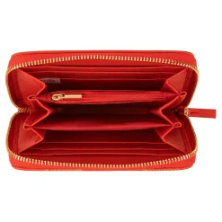 Portefeuilles*Draeger Paris Portefeuille femme - feuilles dorées - rouge