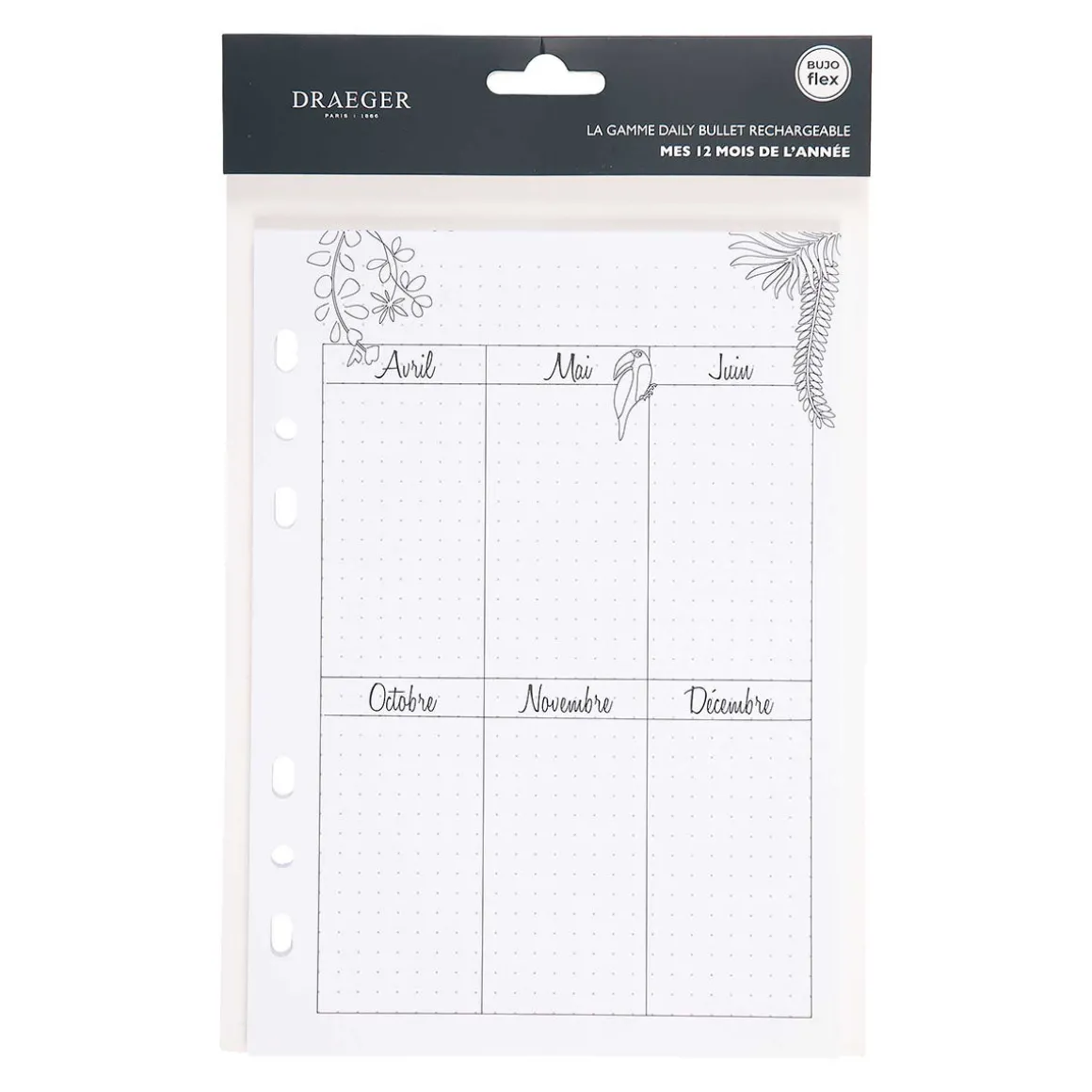 Organiseurs|Carnets & Blocs-notes*Draeger Paris Recharge 36 pages mensuelles bullet journal