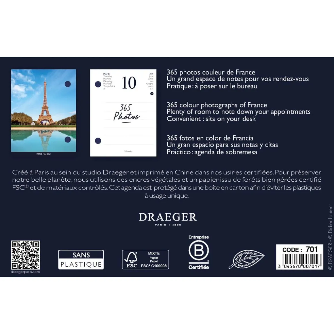 Agendas*Draeger Paris Recharge éphéméride agenda Yvon 2025 - Plusieurs Thèmes