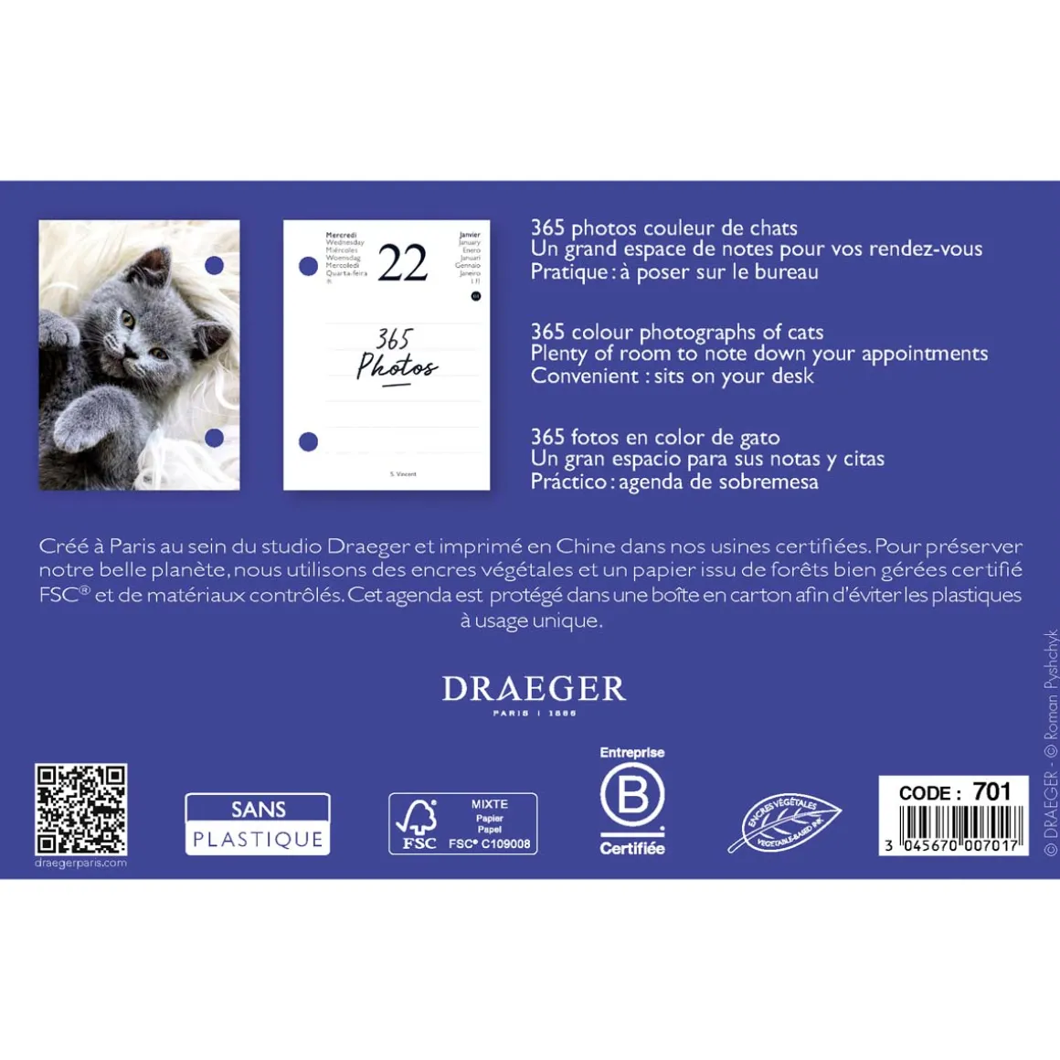 Agendas*Draeger Paris Recharge éphéméride agenda Yvon 2025 - Plusieurs Thèmes