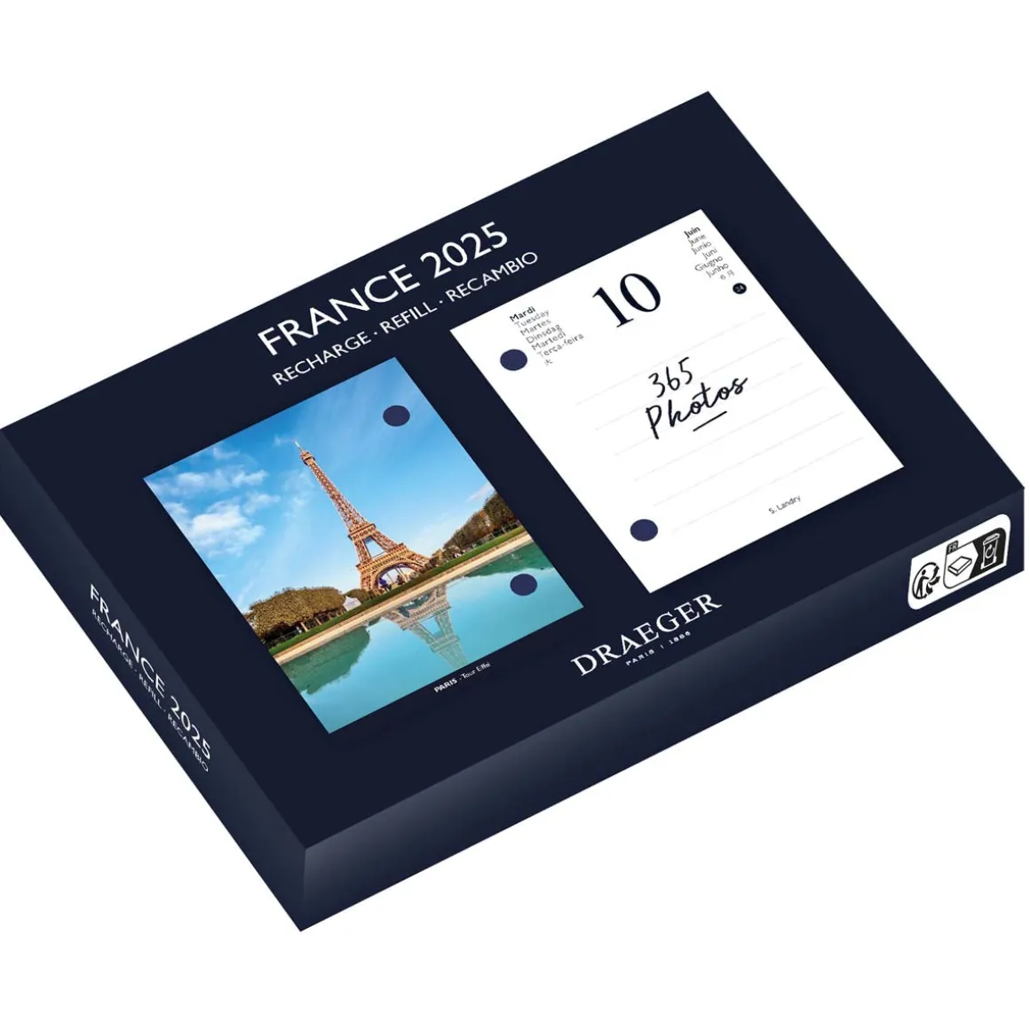 Agendas*Draeger Paris Recharge éphéméride agenda Yvon 2025 - Edition France