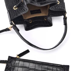 Sac Finition Croco|Sac Bourse*Draeger Paris Sac Bourse Anna Croco - Noir
