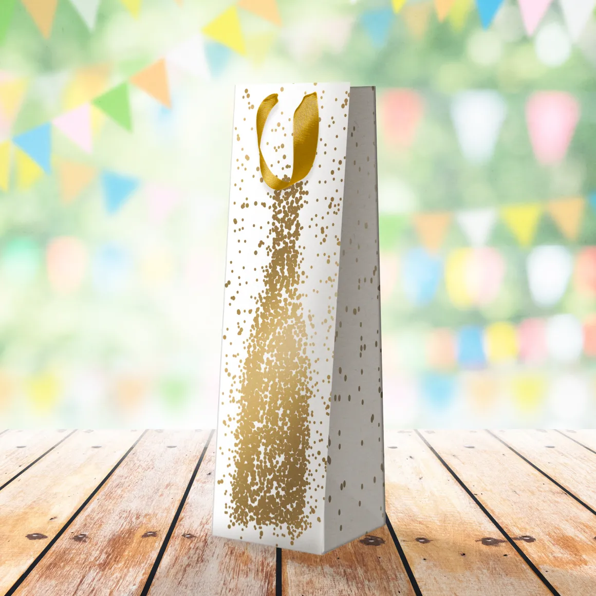 Sac Cadeau Bouteilles*Draeger Paris Sac Bouteille de Vin - Blanc et Or