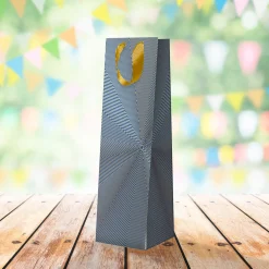 Sac Cadeau Bouteilles*Draeger Paris Sac Bouteille de Vin - Bleu et Or