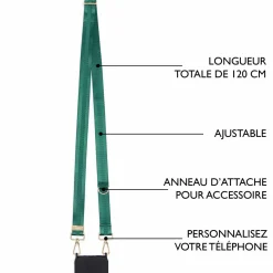 Sangles Pochette De Telephone*Draeger Paris Sangle pour Pochette Téléphone Vert