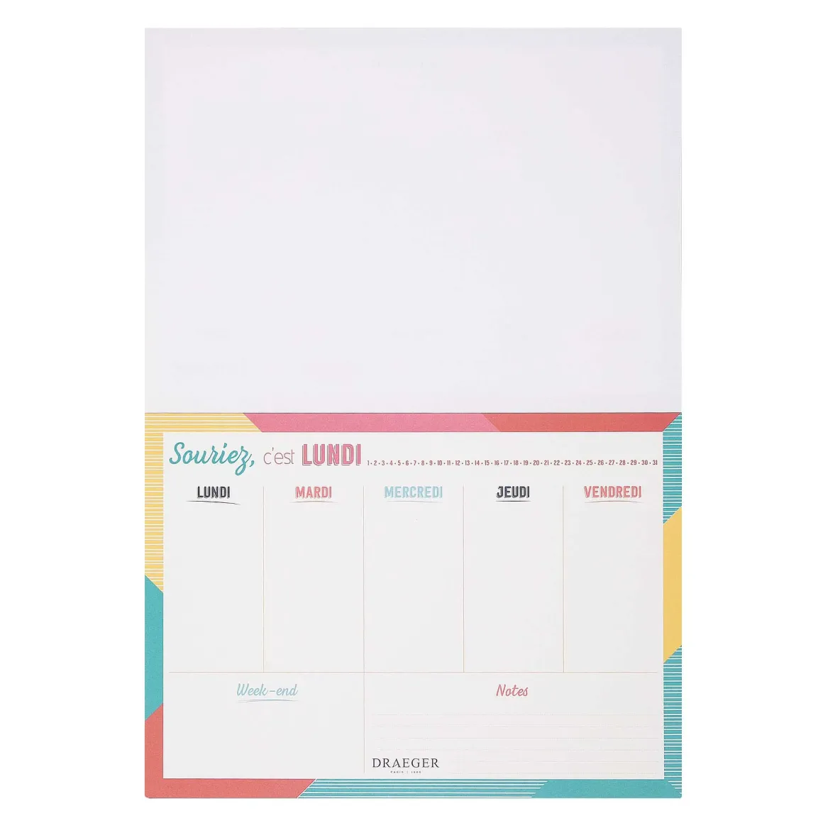 Semainiers|Organiseurs*Draeger Paris Semainier perpétuel - Souriez c'est lundi