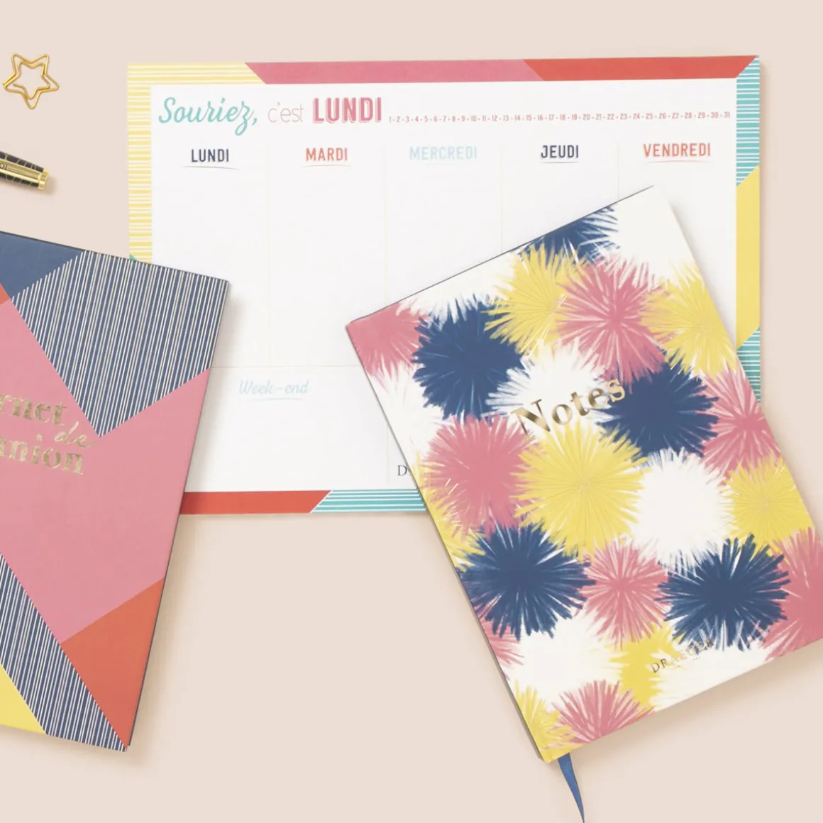 Semainiers|Organiseurs*Draeger Paris Semainier perpétuel - Souriez c'est lundi