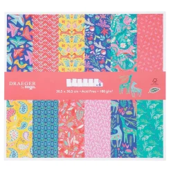Papier Unitaire*Draeger Paris Set de papiers imprimés Folk x6