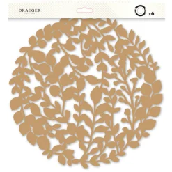 Décorations De Table*Draeger Paris Set de table design végétal - Papier cartonné - Or - 31x31cm