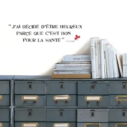 Stickers De Transfert|Stickers & Embellissements*Draeger Paris Sticker citation Voltaire J'ai decidé d'être heureux