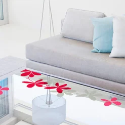 Stickers De Fenetre|Stickers & Embellissements*Draeger Paris Sticker fenêtre de jolies fleurs aux tons gris et rose