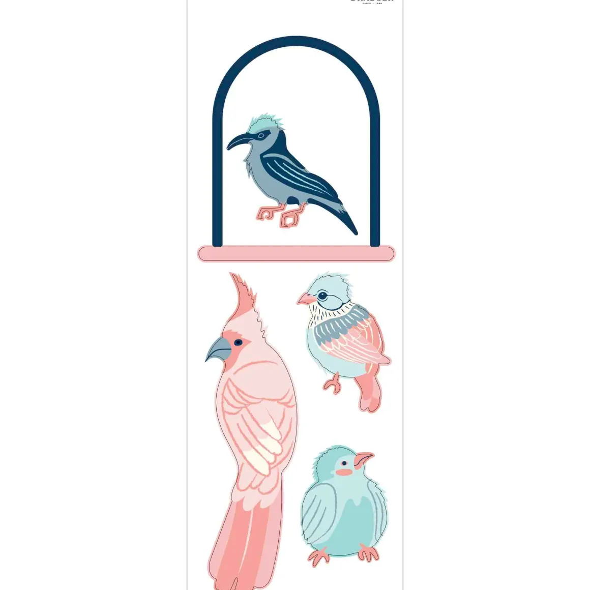 Stickers & Embellissements*Draeger Paris Sticker mural Oiseaux roses et bleus