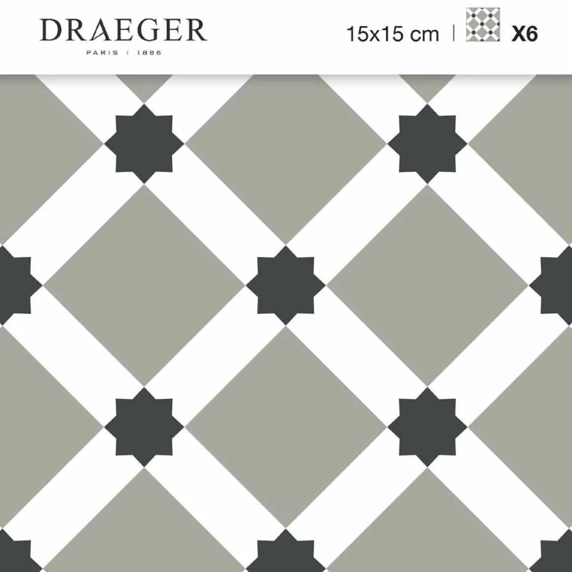 Stickers De Carrelage|Stickers & Embellissements*Draeger Paris Stickers carrelage 15x15 cm Carreaux étoilés