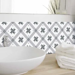 Stickers De Carrelage|Stickers & Embellissements*Draeger Paris Stickers carrelage 15x15 cm Etoile grise