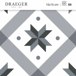 Stickers De Carrelage|Stickers & Embellissements*Draeger Paris Stickers carrelage 15x15 cm Etoile grise