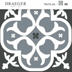 Stickers De Carrelage|Stickers & Embellissements*Draeger Paris Stickers carrelage 15x15 cm Lys noir
