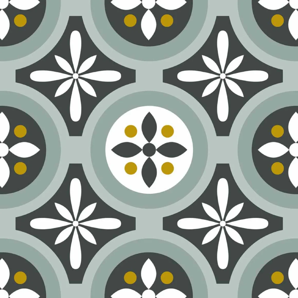 Stickers De Carrelage|Stickers & Embellissements*Draeger Paris Stickers carrelage 15x15 cm Motifs floraux vert d'eau