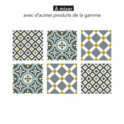 Stickers De Carrelage|Stickers & Embellissements*Draeger Paris Stickers carrelage 15x15 cm Motifs floraux vert d'eau